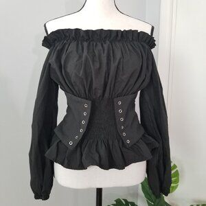 Off the shoulder corset blouse S/M steampunk top